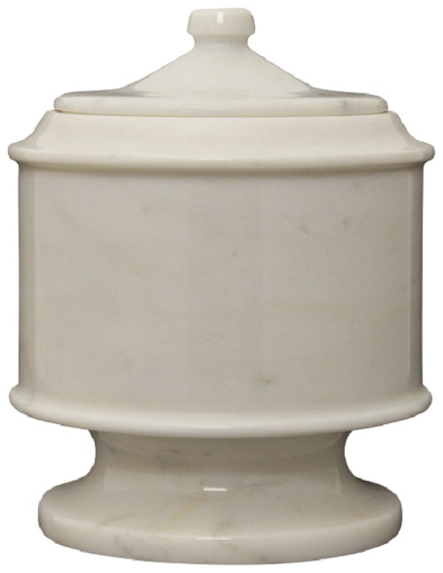 Large 145 Cubic Inch Lasting Tribute Antique White Marble Funeral Cremation Pet Urn
