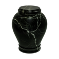 Large/Adult 220 Cubic Inches Embrace Green Zebra Natural Marble Funeral Cremation Urn