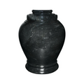 Large/Adult 220 Cubic Inches Love Ebony Black Colored Marble Funeral Cremation Urn