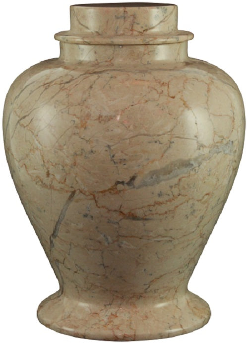 Lassi White Colored Cameo Marble Funeral Cremation Pet Urn