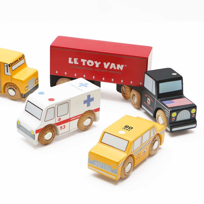 Le Toy Van Wooden American Cars (7pcs)