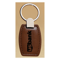1.4" x 3.4" Leather Key Ring with Silver Hardware