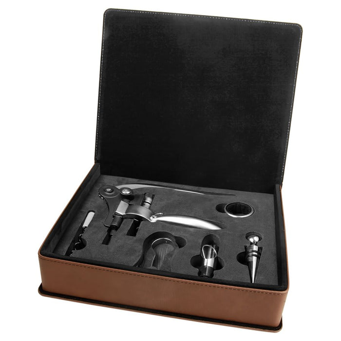 Leatherette 5 Piece Wine Tool Gift Set - WNE21