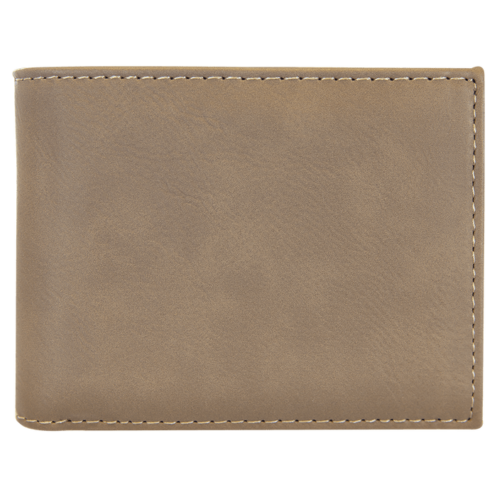 Light Brown Leatherette Bi-Fold Wallet w/Flip  ID Display