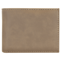 Light Brown Leatherette Bi-Fold Wallet w/Flip  ID Display