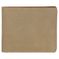 4.5" x 3.5" Light Brown Leatherette Bifold Wallet