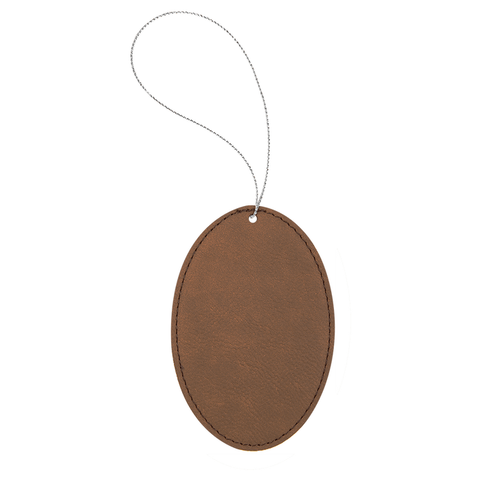 Leatherette Oval Ornament with String - OL03