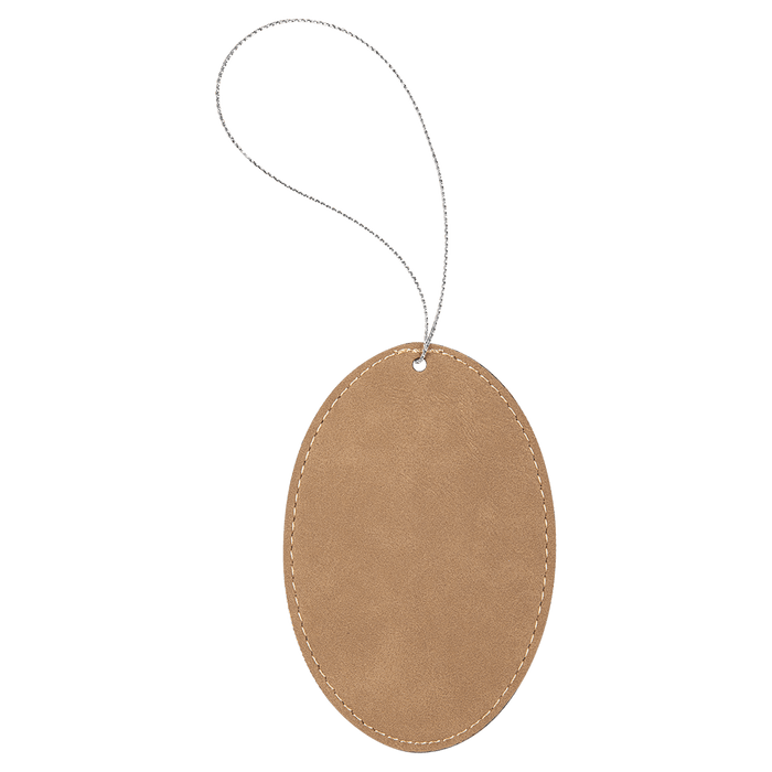 Leatherette Oval Ornament with String - OL03