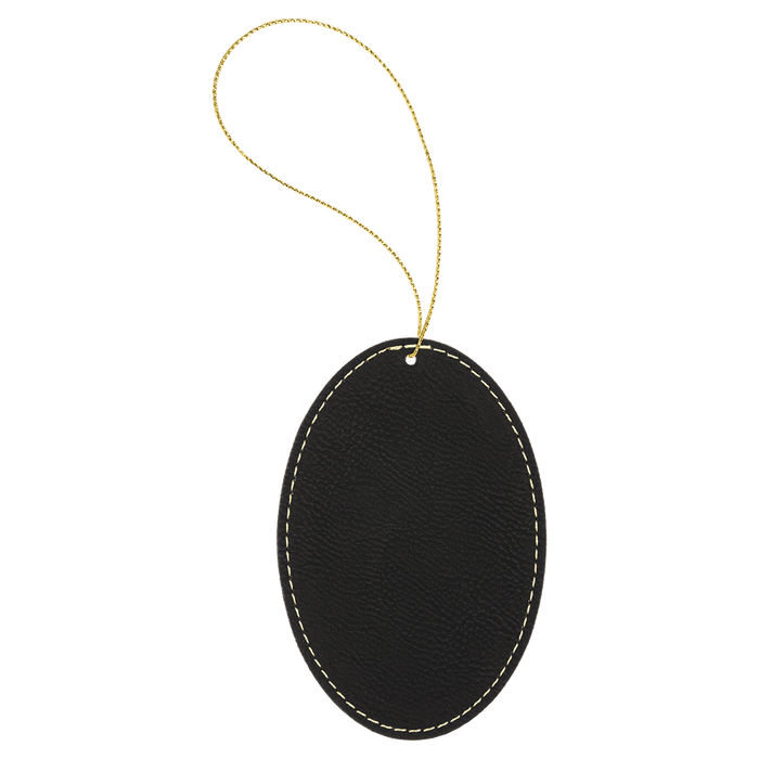 Leatherette Oval Ornament with String - OL03