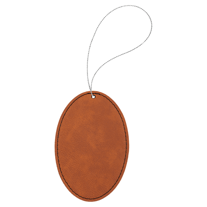 Leatherette Oval Ornament with String - OL03
