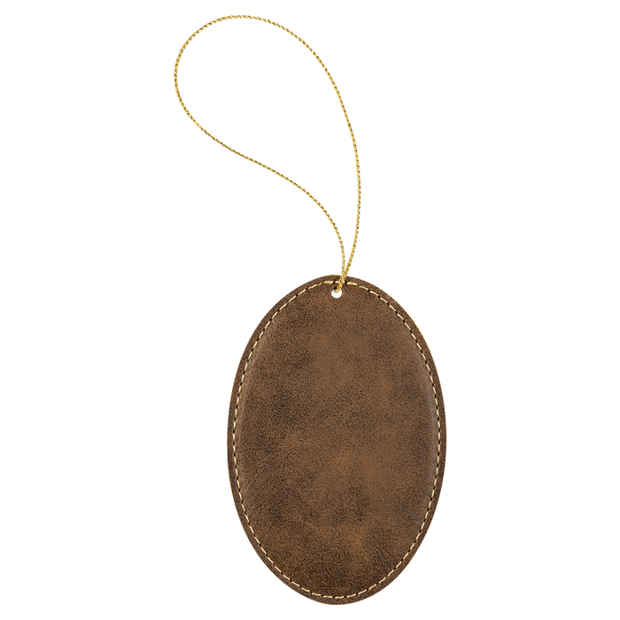 Leatherette Oval Ornament with String - OL03