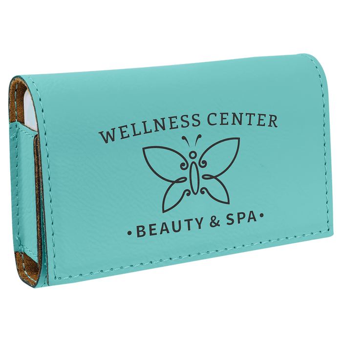 4.75" x 3.1" Teal Leatherette  Pill Box