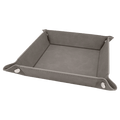 6" x 6" Gray Leatherette Snap Up Tray with Silver Snaps
