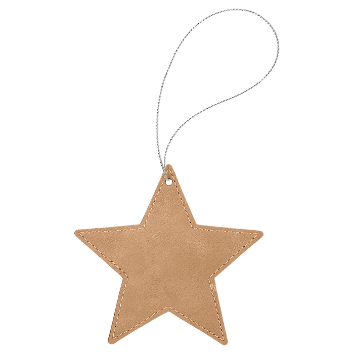 Leatherette Star Ornament with String - OL04