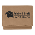 3" x 4" Light Brown Leatherette Trifold Wallet