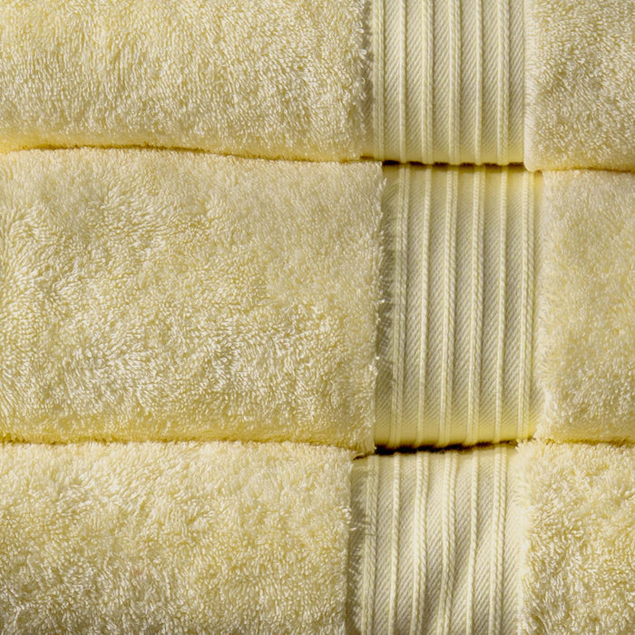 Lemon Yellow  Egyptian Cotton Towels close-up detail | Soak and Sleep