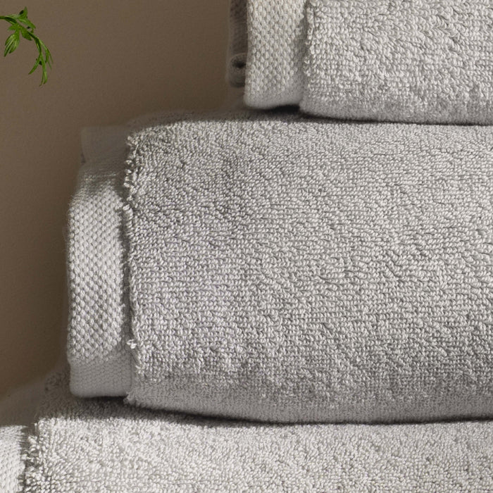 Light Grey Supima Cotton Towels - double, close-up detail 2 | Soak and Sleep