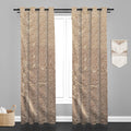 Lima  Floral Design Jaquard Fabric Curtain -Beige