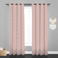Lima  Floral Design Jaquard Fabric Curtain -Pink