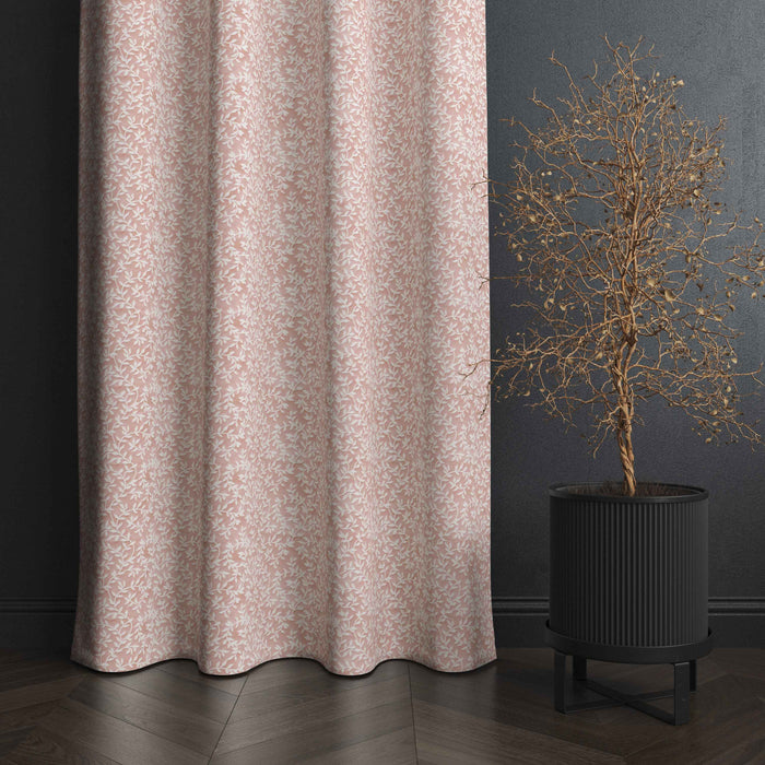 Lima  Floral Design Jaquard Fabric Curtain -Pink