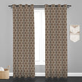 Lima  Geometric Design Jaquard Fabric Curtain -Beige
