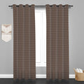 Lima  Geometric Design Jaquard Fabric Curtain -Brown