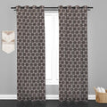 Lima  Geometric Design Jaquard Fabric Curtain -Coffee