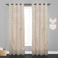 Lima  Geometric Design Jaquard Fabric Curtain -Cream