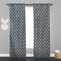Lima  Geometric Design Jaquard Fabric Curtain -Grey