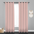 Lima  Geometric Design Jaquard Fabric Curtain -Pink