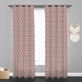 Lima  Geometric Design Jaquard Fabric Curtain -Pink