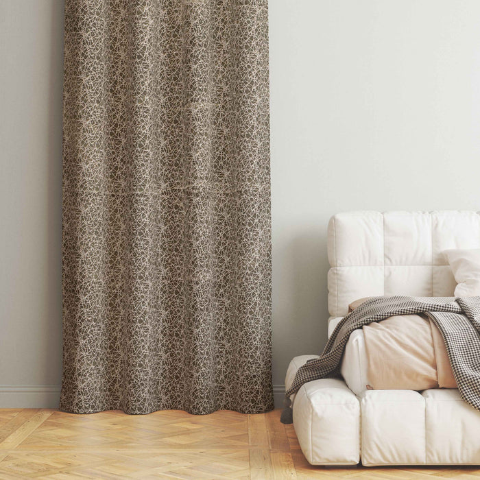 Lima  Teaxure Design Jaquard Fabric Curtain -Light Brown