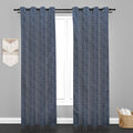 Lima  Teaxure Design Jaquard Fabric Curtain -Navy Blue