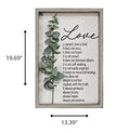 "Love Is Patient" Metal & Wood Framed Wall Art | 13"x20"
