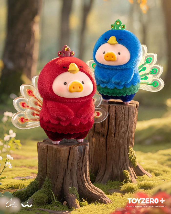 LuLu the Piggy - Animal Party Series Blind Box, featuring charming animal figures on wooden stages, each set includes 8 blind boxes with a guaranteed rare edition.