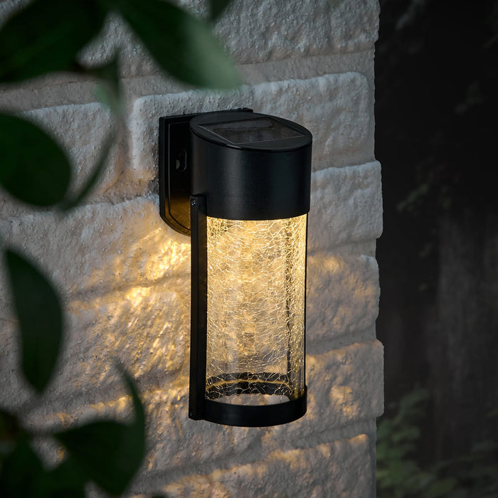Lyme Crackle Glass Solar Wall Light
