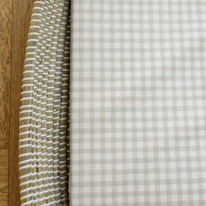 Mabel & Fox -  Basket Changing Mat - Beige Gingham - Mabel & Fox