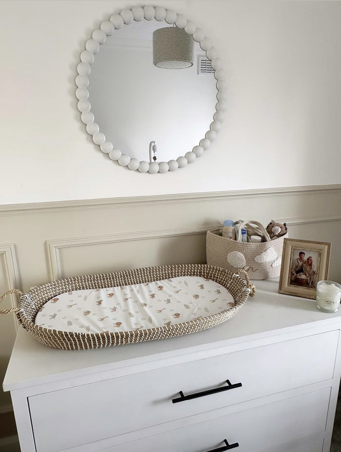 Mabel & Fox -  Basket Changing Mat - Boho Safari - Mabel & Fox