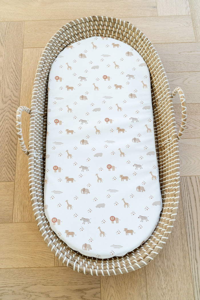 Mabel & Fox -  Basket Changing Mat - Boho Safari - Mabel & Fox
