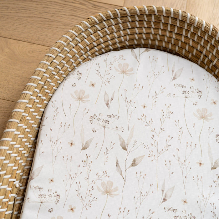 Mabel & Fox - Basket Changing Mat - Natural Wildflowers - Mabel & Fox