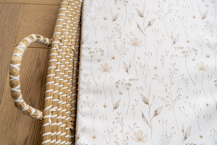 Mabel & Fox - Basket Changing Mat - Natural Wildflowers - Mabel & Fox