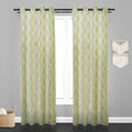 Manila  Damask Design Jaquard Fabric Curtain -Light Green