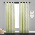 Manila  Floral Design Jaquard Fabric Curtain -Light Green