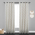 Manila  Geometric Design Jaquard Fabric Curtain -Light Brown