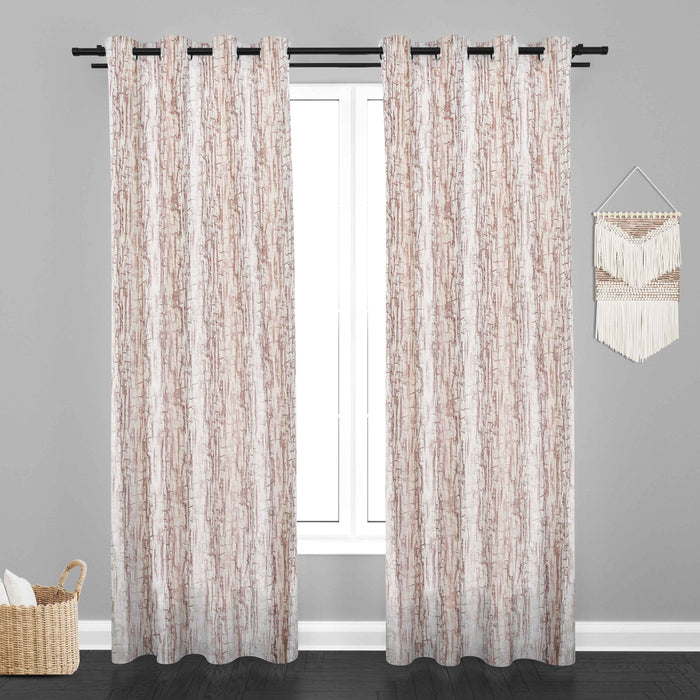 Manila  Teaxure Design Jaquard Fabric Curtain -Peach