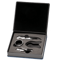 Blue Marbleized Leather Wine Tool Gift Set