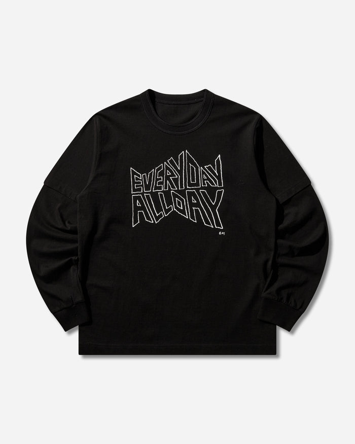 sacai Geoff Sacai  Print L S T-Shirt Black T-Shirts Longsleeve 26-01122S 001