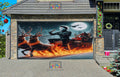 Michael Myers Riding On Sleigh Garage Door Wrap Cover Holiday Decoration