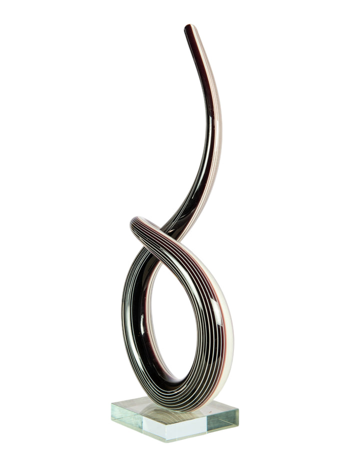 Midnight Spiral Handcrafted Art Glass Sculpture