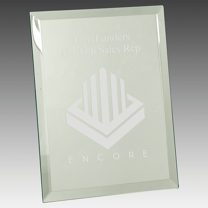 6" x 8" Clear Mirror Glass Plaque